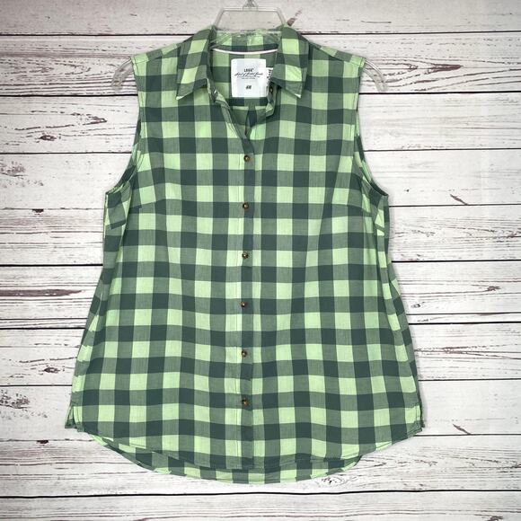 H&M L.O.G.G. Plaid Sleveless Button Up Top, Sz 12 - Picture 1 of 6